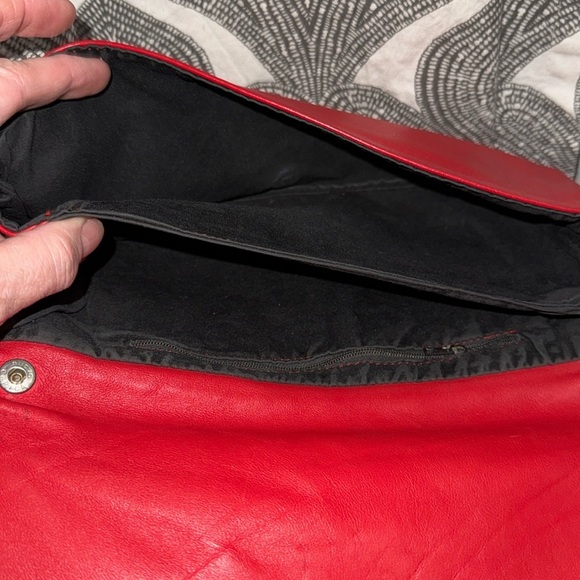 Gorgeous Vintage Unbranded Red Leather Envelope Clutch - Picture 5 of 9